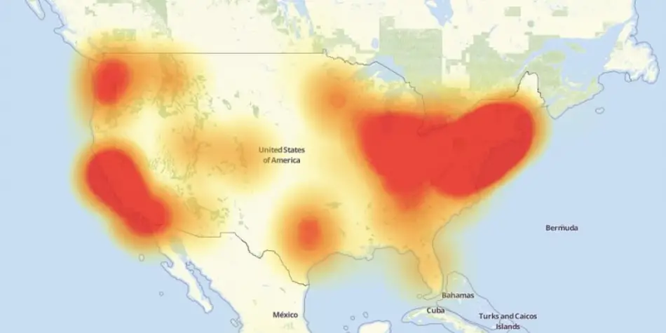 Level3 Communications outrage map