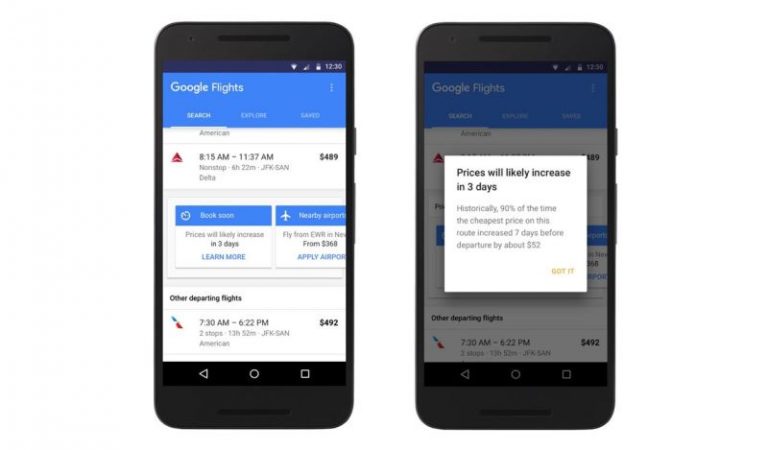 Google now tells you the best time to book your flight